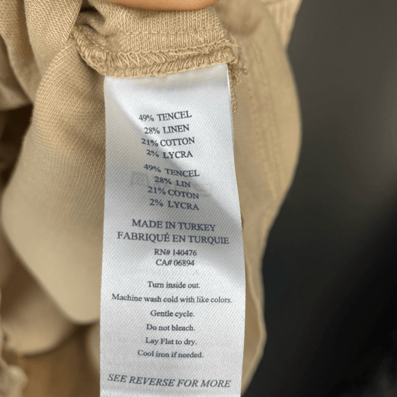 Faherty Arlie Day Romper in Summer Sand Size XL Safari Casual Linen Cotton NWT - Picture 11 of 12